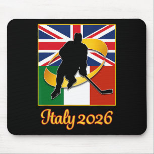 Alfombrilla De Ratón Italia 2026 Hockey sobre Hielo Reino Unido Italia