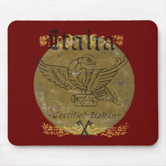 Alfombrilla De Ratón Italia roja italiana certificada Mousepad (Frente)