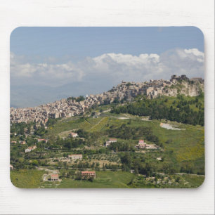 Alfombrilla De Ratón Italia, Sicilia, Enna, Calascibetta, vista matutin