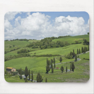 Alfombrilla De Ratón Italia, Toscana. La Foce. Un camino curvado serpen