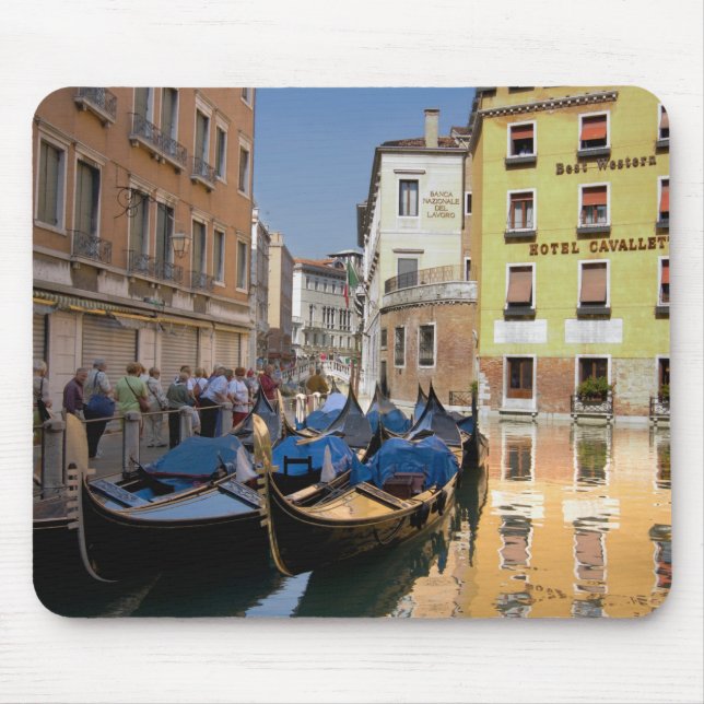 Alfombrilla De Ratón Italia, Venecia, góndolas amarró a lo largo del (Frente)