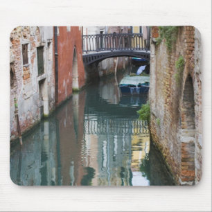 Alfombrilla De Ratón Italia, Venecia, reflejos y pequeño puente de