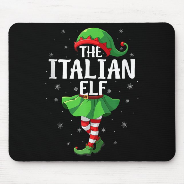 Alfombrilla De Ratón Italian Elf Christmas Girls Women Elf Squad Xmas F (Frente)