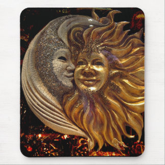 Alfombrilla De Ratón Italiano Sun y máscaras de Carnaval de la luna