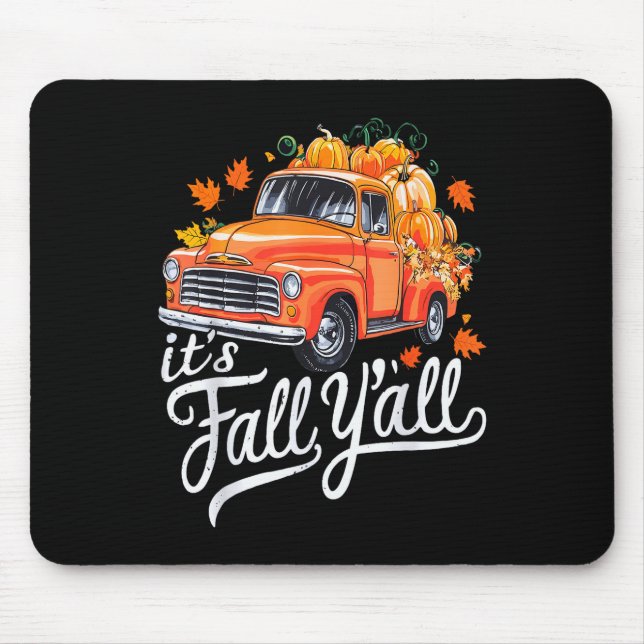 Alfombrilla De Ratón It's Fall Y'all Pumpkin Truck Autumn Tree Hello Fa (Frente)