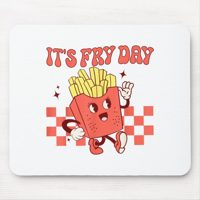 Alfombrilla De Ratón It's Fry Day - Funny French Fries Fast Food  (Frente)