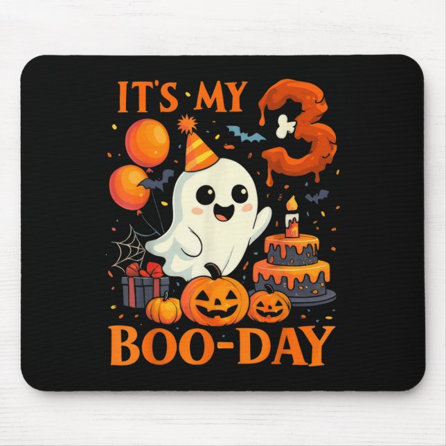 Alfombrilla De Ratón It's My 3rd Boo-day Birthday Halloween Ghost 3 Yea (Frente)