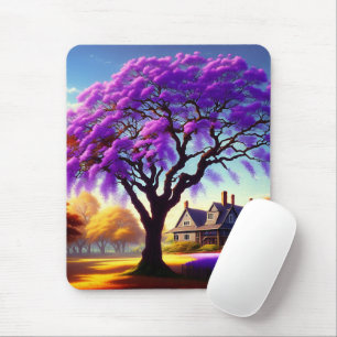 Alfombrilla De Ratón Jacaranda Tree Farm House, Mousepad