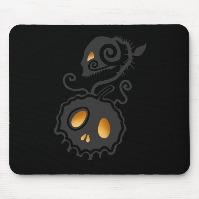Alfombrilla De Ratón Jack O Lantern Gslow Skull Vine (Frente)