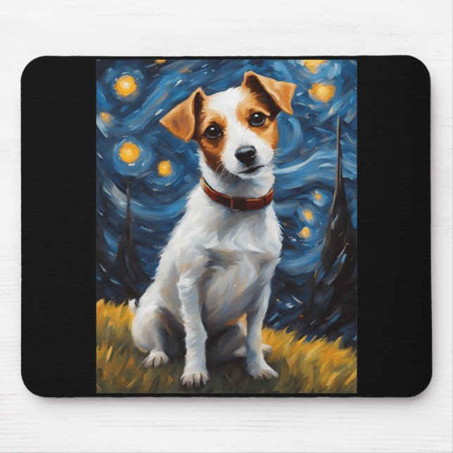 Alfombrilla De Ratón Jack Russel con pintura de collar (Frente)