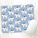 Alfombrilla De Ratón Jack Russell Terrier Dog Blue<br><div class="desc">Un patrón de perro lindo pero agitado Jack Russell Terrier en un fondo azul. Estos encantadores cachorros también son conocidos como Parson Russell Terriers. Arte original de Nic Squirrell.</div>