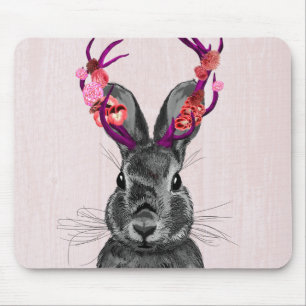 Alfombrilla De Ratón Jackalope con anillos rosados 2