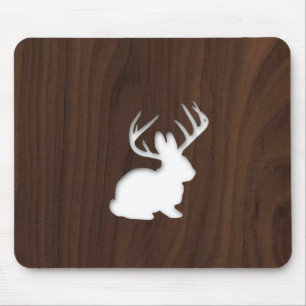 Alfombrilla De Ratón Jackalope en la madera de Brown oscuro