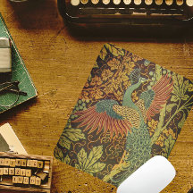 Jacquard victoriano con flores de pavo real