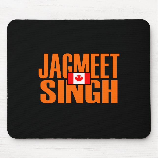 Alfombrilla De Ratón Jagmeet Singh Naranja Bloquear texto Bandera canad (Frente)