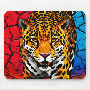 Alfombrilla De Ratón Jaguar sobre fondo de tierra agrietada