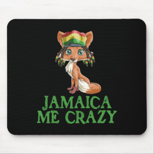 Alfombrilla De Ratón Jamaican Me Crazy Flag Fox T Shirt Hair Funny Regg