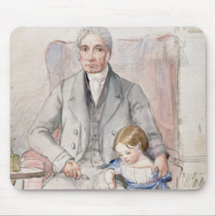 Alfombrilla De Ratón James Wyatt con su Grandaughter Maria, la más