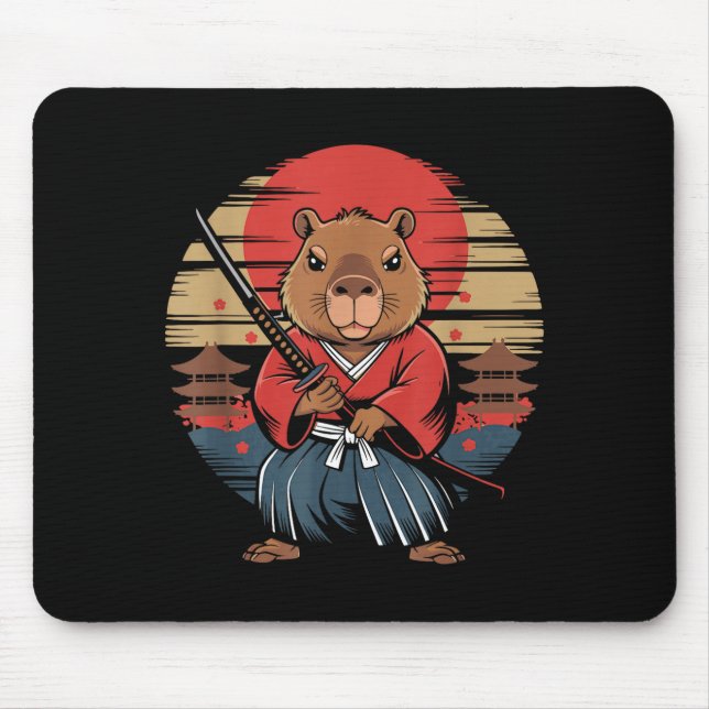 Alfombrilla De Ratón Japanese Samurai Capybara  (Frente)