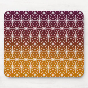 Alfombrilla De Ratón Japonés Asanoha Impresión Tradicional Borgoña y