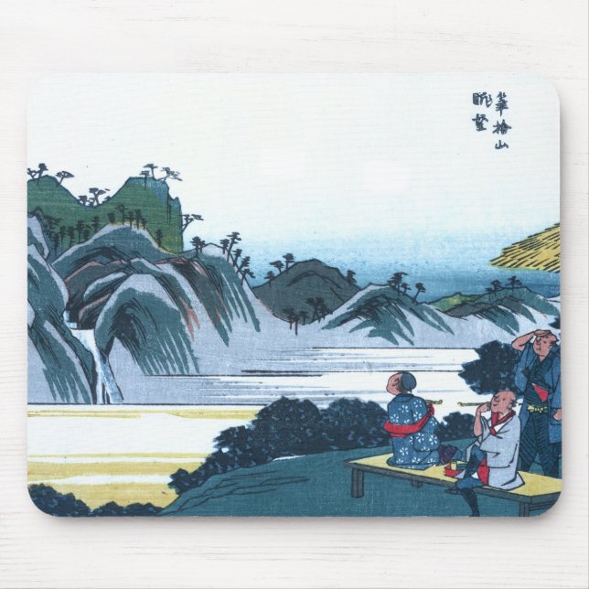 Alfombrilla De Ratón Japonés Ukiyo-e de la montaña de Fudesute (Frente)