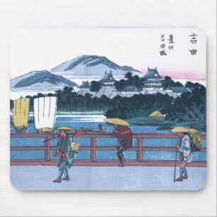 Alfombrilla De Ratón Japonés Ukiyo-e del puente de Yoshida por