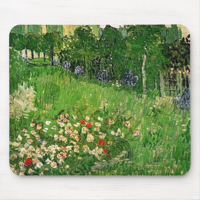 Alfombrilla De Ratón Jardín de Daubigny. Vincent van Gogh. (Frente)