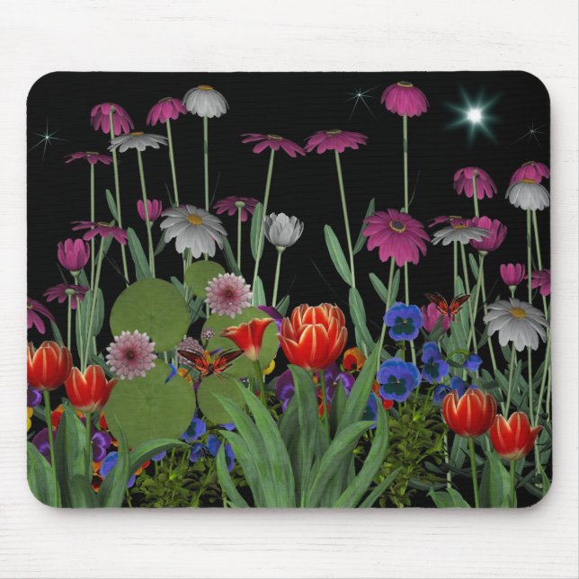 Alfombrilla De Ratón Jardín de flores nocturnas de Mousepad (Frente)