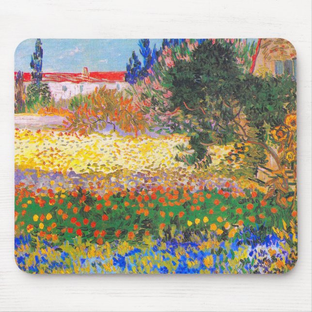 Alfombrilla De Ratón Jardín de flores Vincent Van Gogh (Frente)