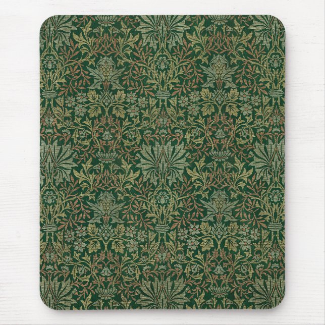 Alfombrilla De Ratón Jardín de flores William Morris - Verdes (Frente)