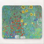 Alfombrilla De Ratón Jardín de granja con girasoles por Gustav Klimt<br><div class="desc">Visita mi tienda para un diseño más interesante y más elección de color => zazzle.com/colorfulworld*</div>