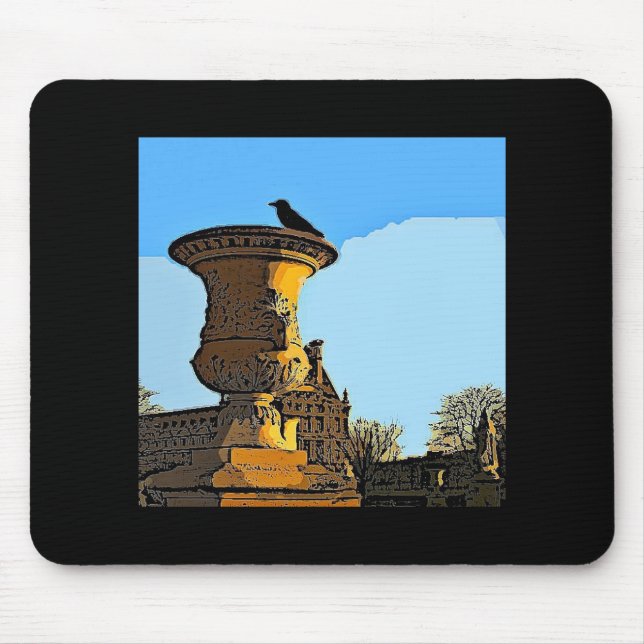 Alfombrilla De Ratón Jardin des Tuileries Crow - Pintura (Frente)