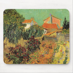 Alfombrilla De Ratón Jardín detrás de una casa por Vincent van Gogh