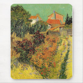 Alfombrilla De Ratón Jardín detrás de una casa. Vincent van Gogh.
