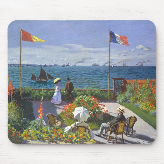 Alfombrilla De Ratón Jardín En Saint Adresse Pintura De Claude Monet (Frente)