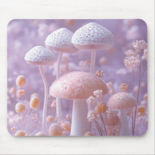 Alfombrilla De Ratón Jardín etéreo de hongos, fantasía suave pastel