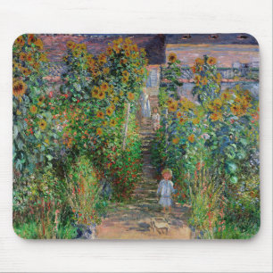 Alfombrilla De Ratón Jardín Monet Vetheuil Impresionismo Pintura de flo