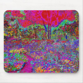 Alfombrilla De Ratón Jardín Paisaje Impresionista Psicodélico