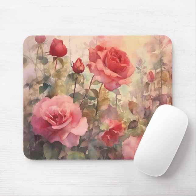 Alfombrilla De Ratón Jardín Rosa (Con ratón)