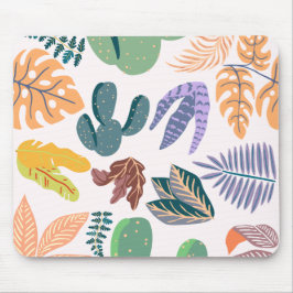 Alfombrilla De Ratón Jardín tropical Fondo rosa Verano colorido
