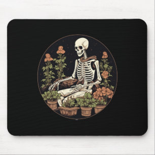 Alfombrilla De Ratón Jardinería Skeleton Planta Halloween Gardening