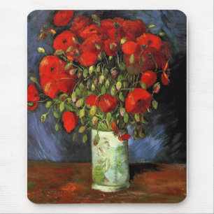 Alfombrilla De Ratón Jarrón con amapolas rojas Vincent van Gogh