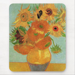 Alfombrilla De Ratón Jarrón con doce girasoles de Vincent van Gogh