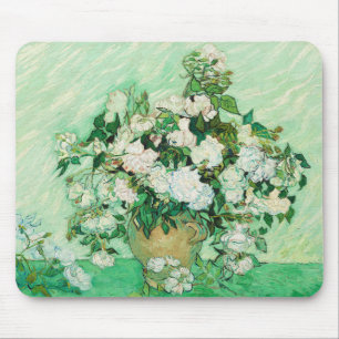 Alfombrilla De Ratón Jarrón con rosas rosadas, Vincent Van Gogh