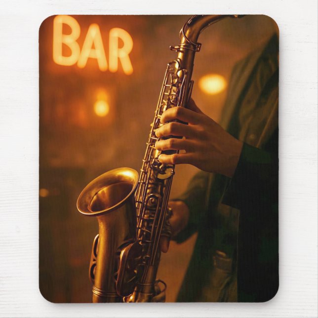 Alfombrilla De Ratón Jazz en Luces de Bar (Frente)