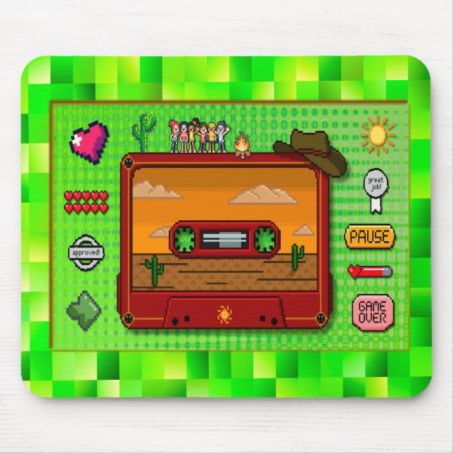 Alfombrilla De Ratón Jeans pixel art mousse rug. (Frente)