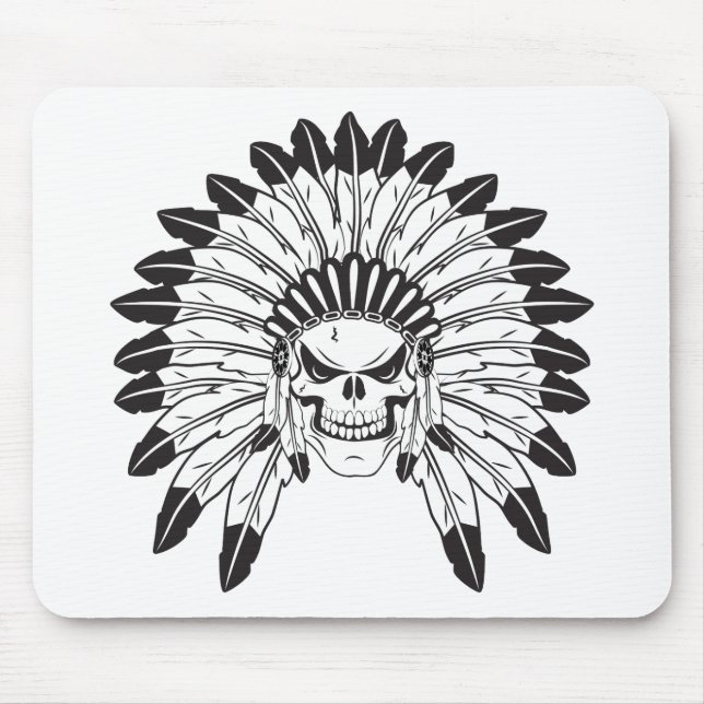 Alfombrilla De Ratón Jefe de cráneo indio (Frente)