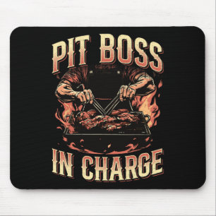 Alfombrilla De Ratón Jefe De Pit A Cargo Bbq Masters De Grill Pitmaster