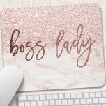 Alfombrilla De Ratón Jefe Lady Rosa Gold Marble Rubor Purpurina Faux Ro<br><div class="desc">Jefe Lady Rosa Mármol dorado Rubor Purpurina Faux Rosa Mapa de ratón</div>
