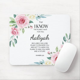 Alfombrilla De Ratón Jeremiah 29:11 Rosa Rosa Personalizada